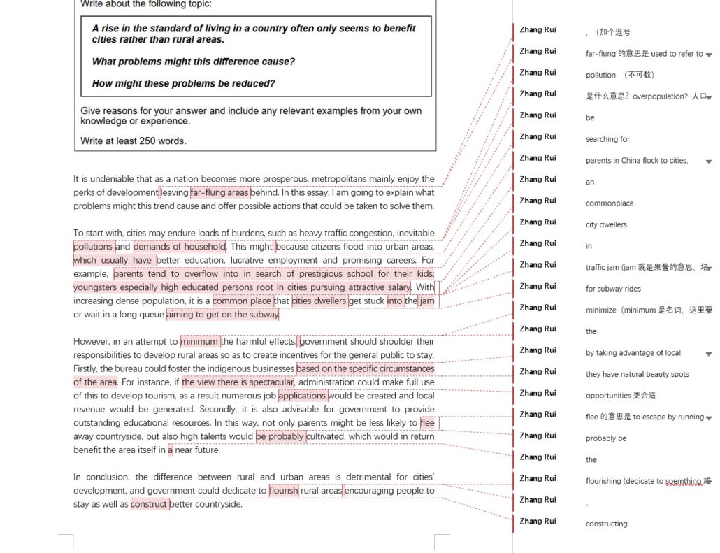 雅思/托福/GRE/考研写作一对一精改6/9/12篇 IELTS Writing Feedback Service - rzhang.org